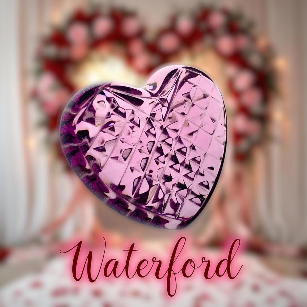 Waterford Crystal Heart.  Lavender.  Exquisite.  2.75 x 2.5  Excellent cond